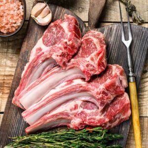 Karoo Lamb meat chops on a board